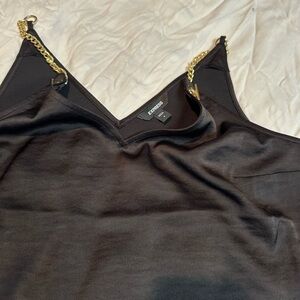 Express Black Top with Gold Chain Straps